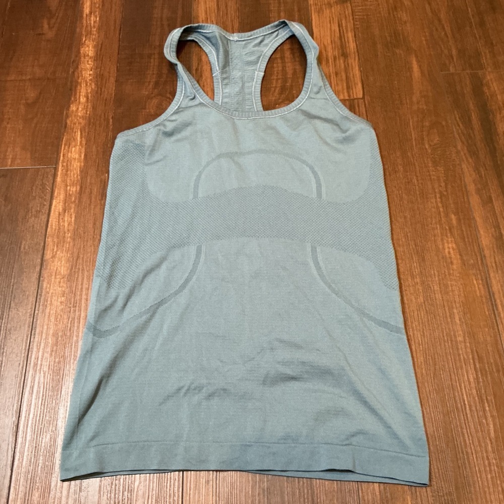 Lululemon Swiftly Tech Racerback Tank Top Slate Blue Heathered Size 6 Workout